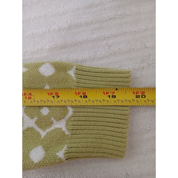 Hollister Women’s M Green White Floral Cropped Sweater Cotton Knit Casual - Picture 13 of 15